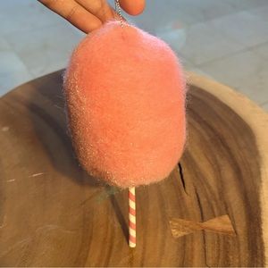 Pink wool cotton candy ornament